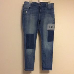 LOFT Relaxed Skinny Patch Jeans Size 30/10